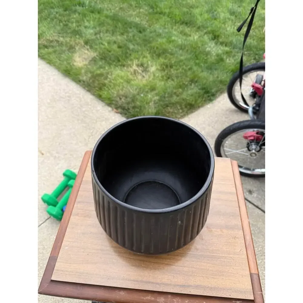 Sleek Black Modern Ceramic Planter